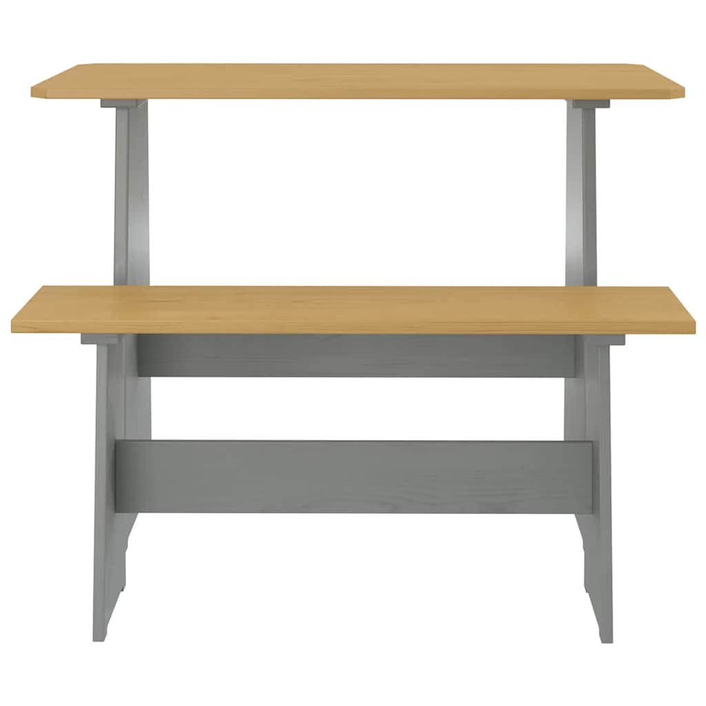 Mesa de jantar banco reine pinho maciço castanho mel/cinzento