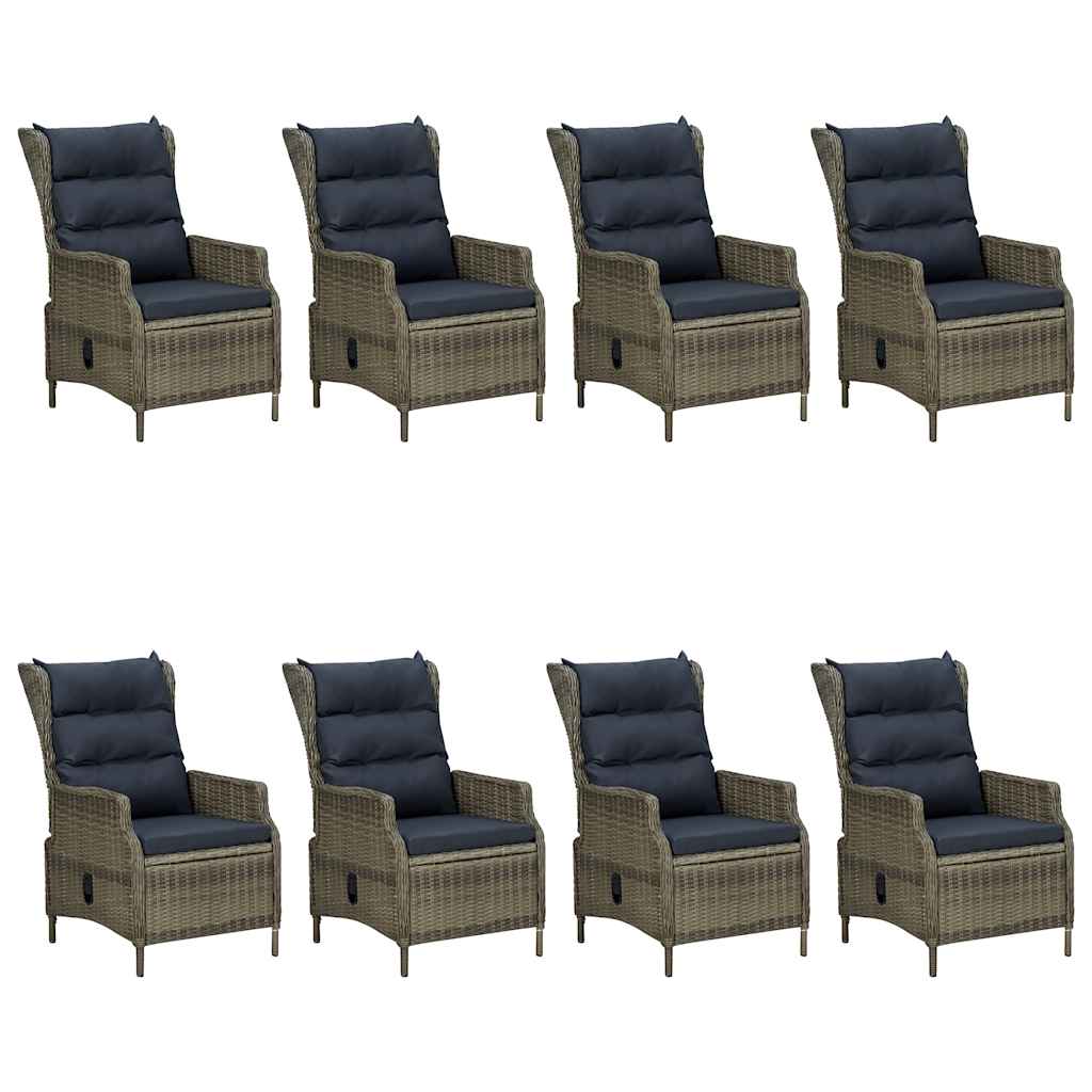 9 Pcs conjunto de jantar para jardim castanho