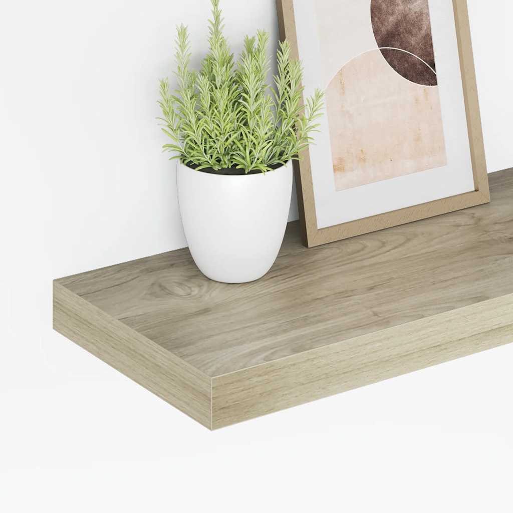 Prateleiras parede suspensas 2 pcs 60x23,5x3,8 cm MDF carvalho