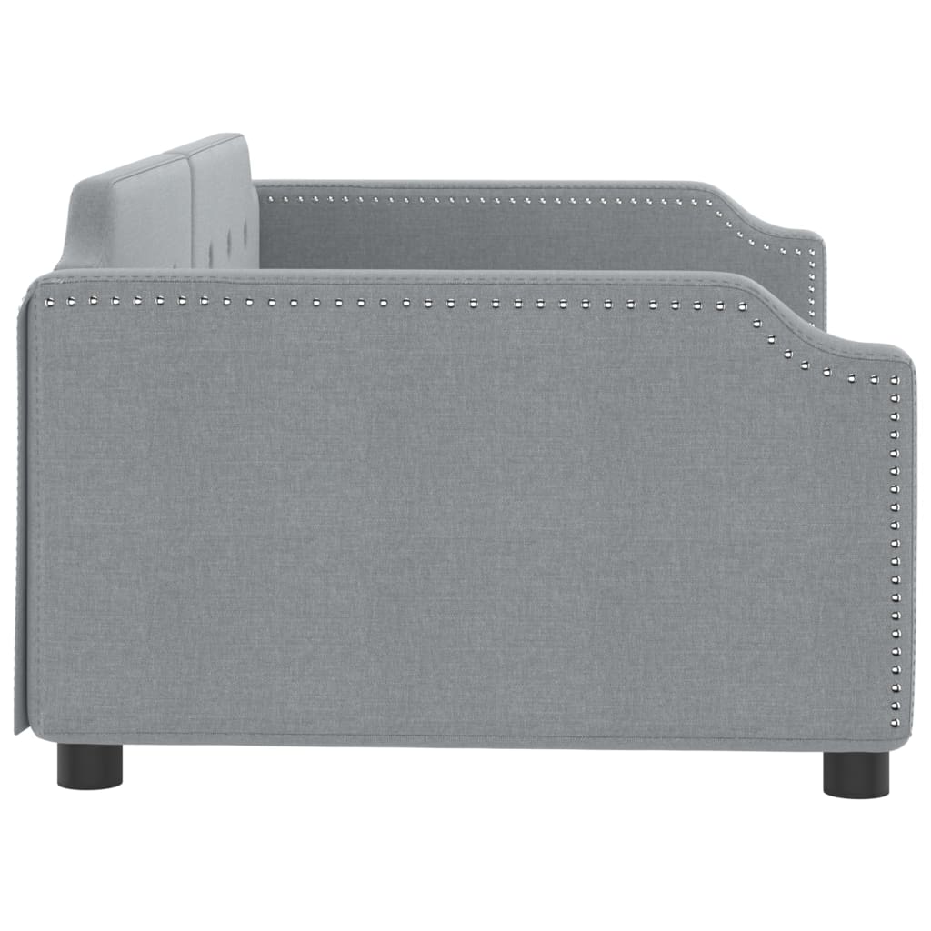 Sofá-cama 100x200 cm tecido cinzento-claro