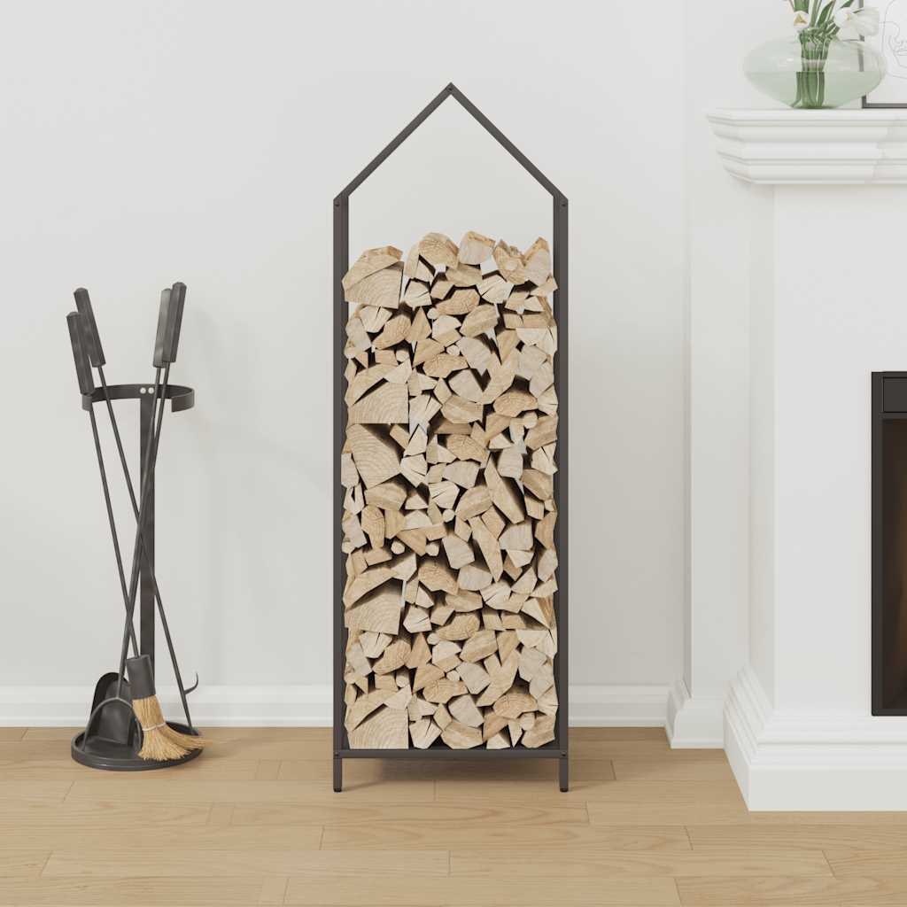 Suporte para lenha 40x25x120 cm aço laminado a frio preto