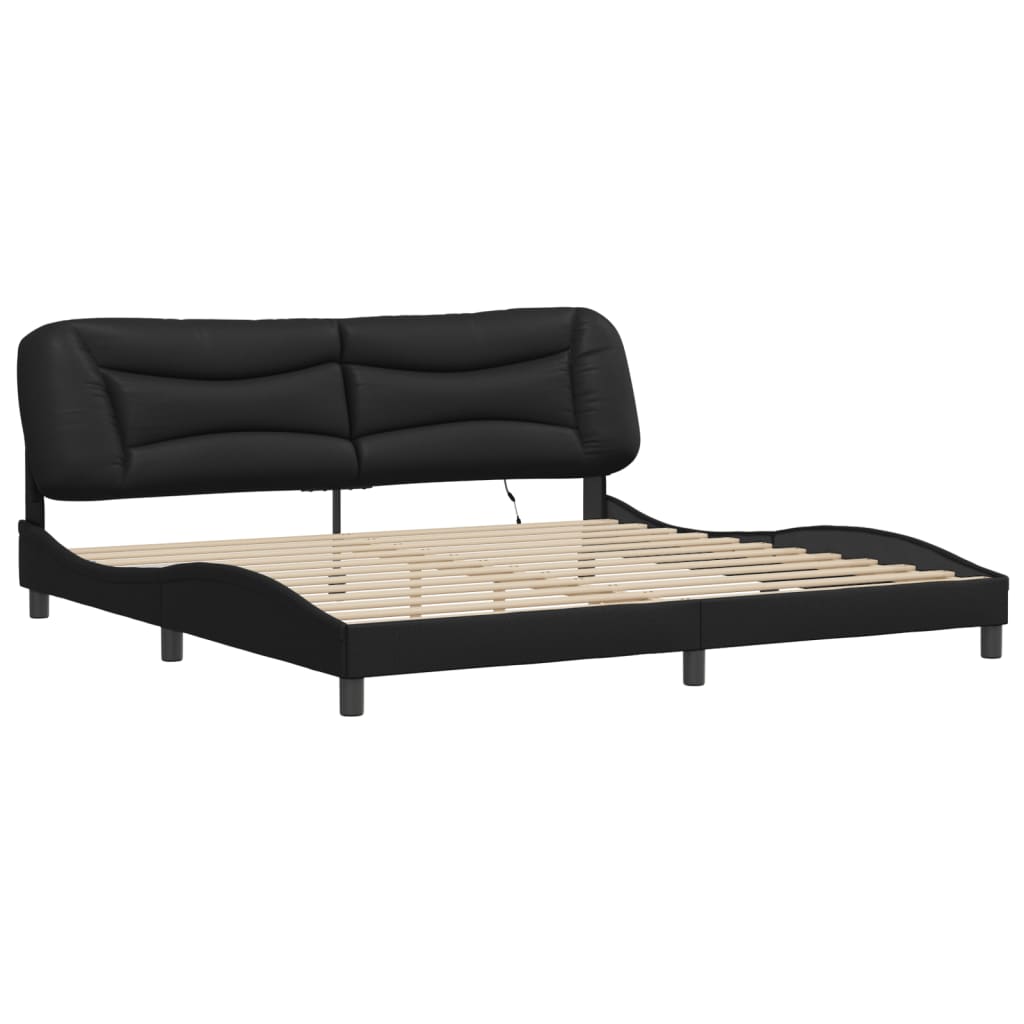 Estrutura de cama com LED sem colchão hvar 200x200cm preto
