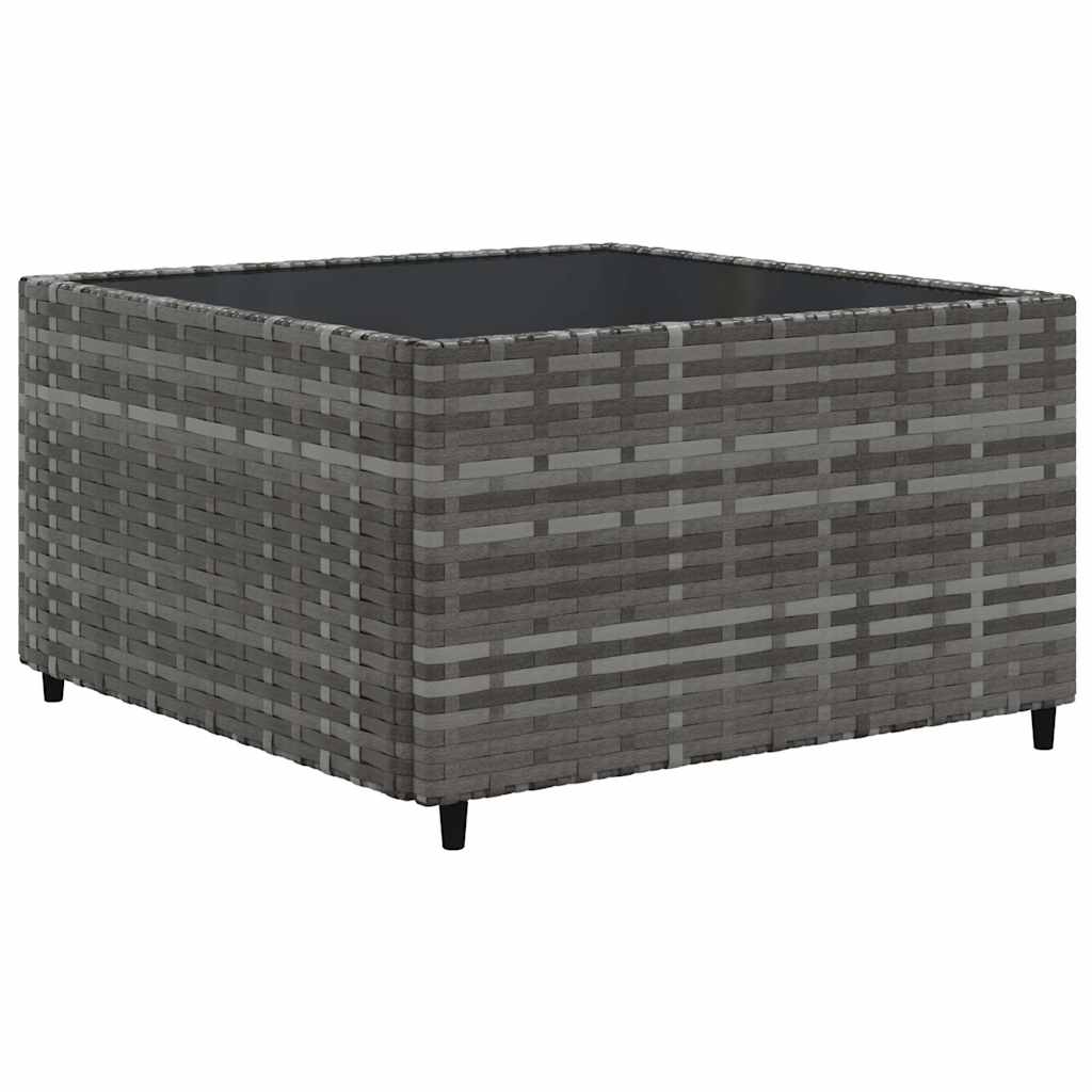 7 Pcs conjunto lounge de jardim c/ almofadões vime PE cinzento