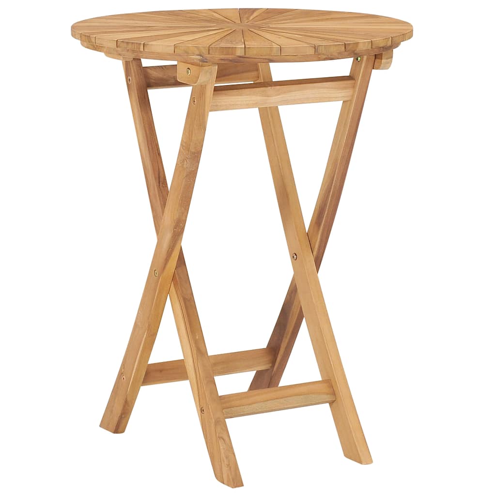 Mesa de jardim dobrável ø 60 cm madeira de teca maciça
