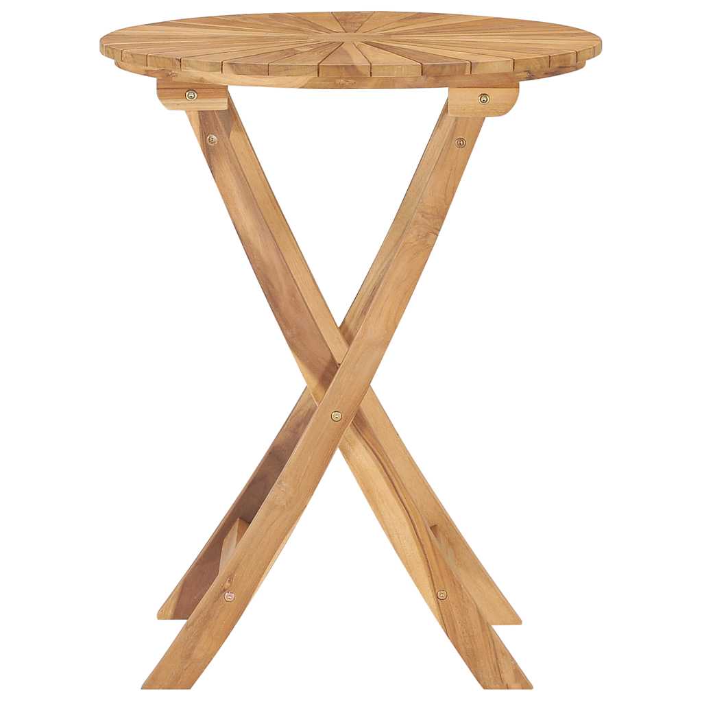 Mesa de jardim dobrável ø 60 cm madeira de teca maciça