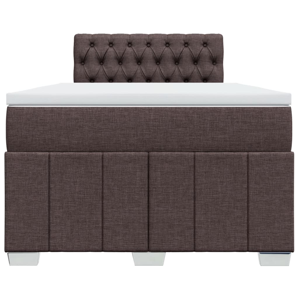 Cama boxspring com colchão 120x190 cm tecido castanho-escuro