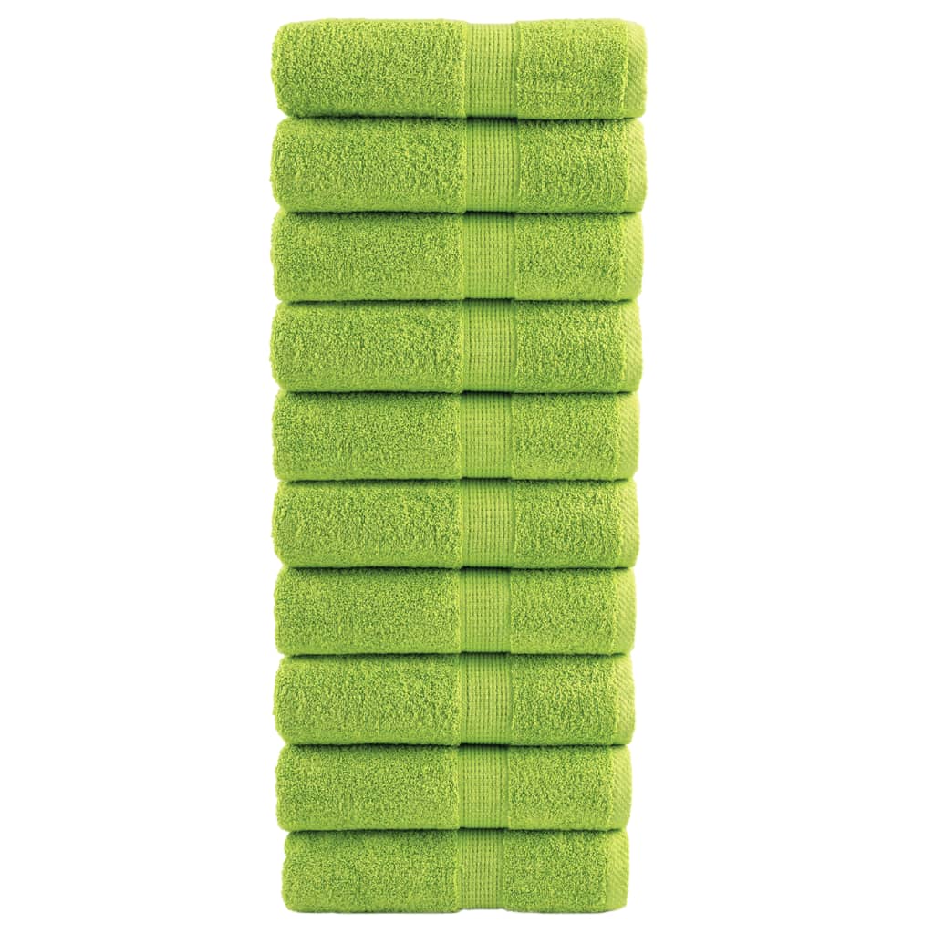 Toalhas de rosto premium solund 10 unidades verde-maçã 30x30 cm 600 g/m²