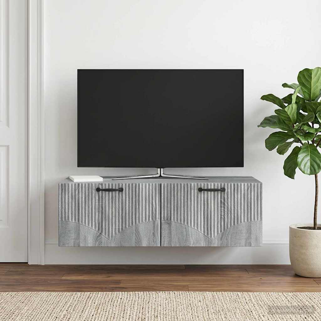 Gabinete de TV de parede sonoma cinzento 98 x 41 x 30 cm