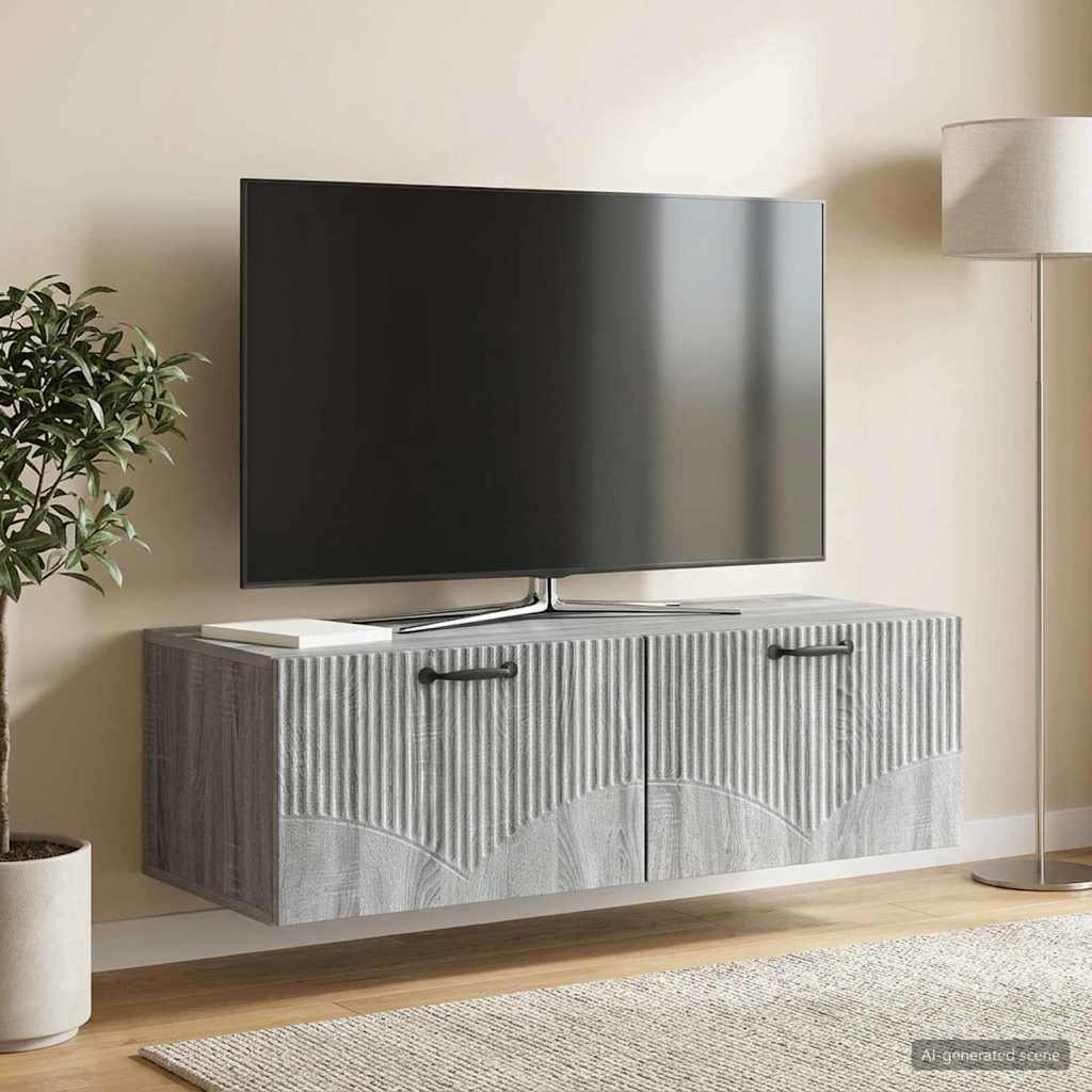 Gabinete de TV de parede sonoma cinzento 98 x 41 x 30 cm