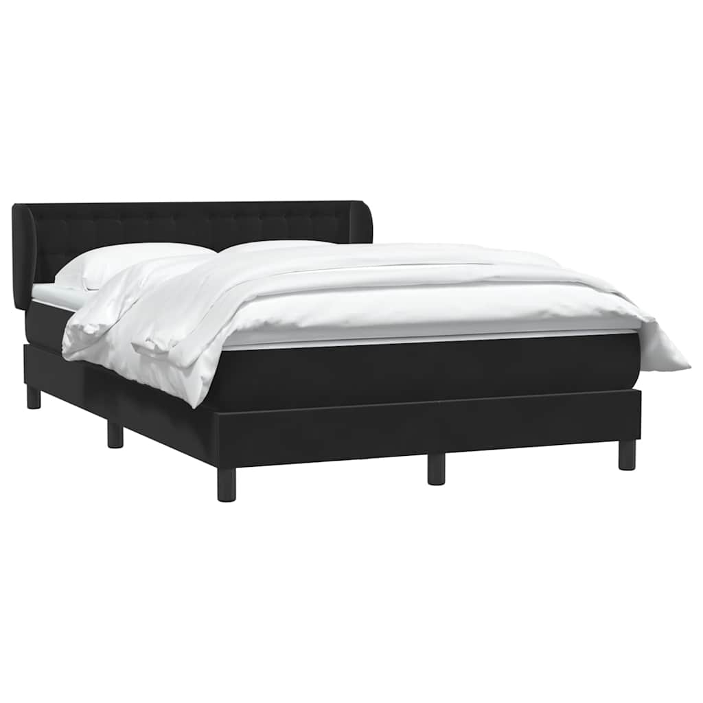 Cama com molas/colchão 160x210 cm veludo preto