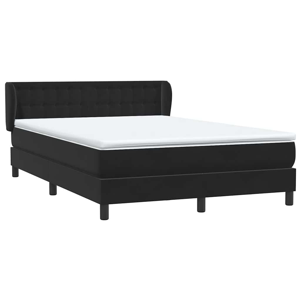 Cama com molas/colchão 160x210 cm veludo preto