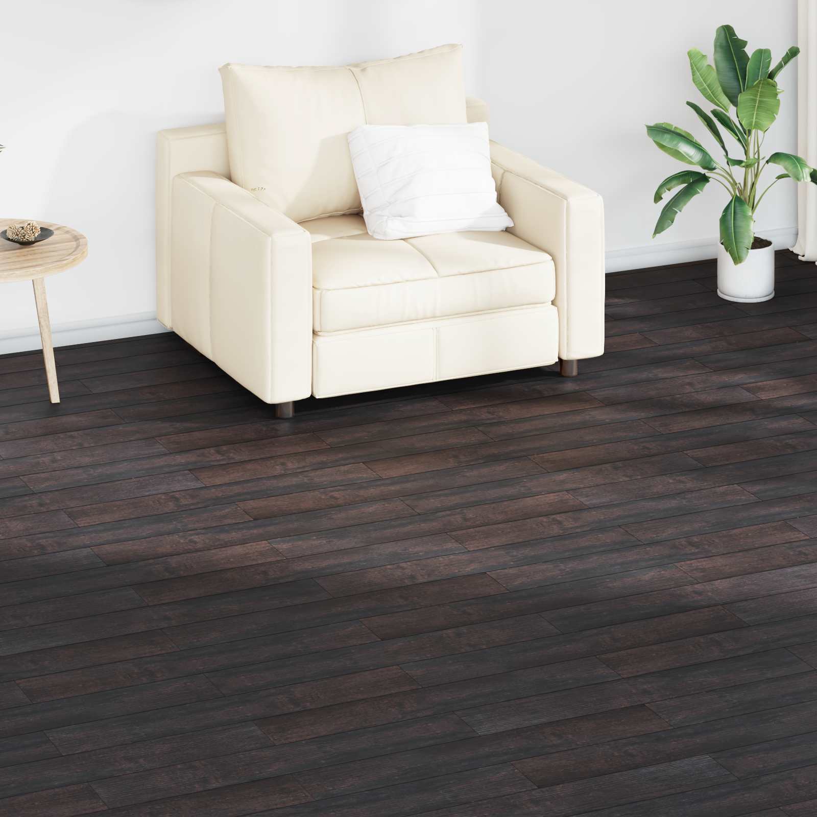 Pranchas de piso marrom escuro 2,51 m² 18 unid. PVC