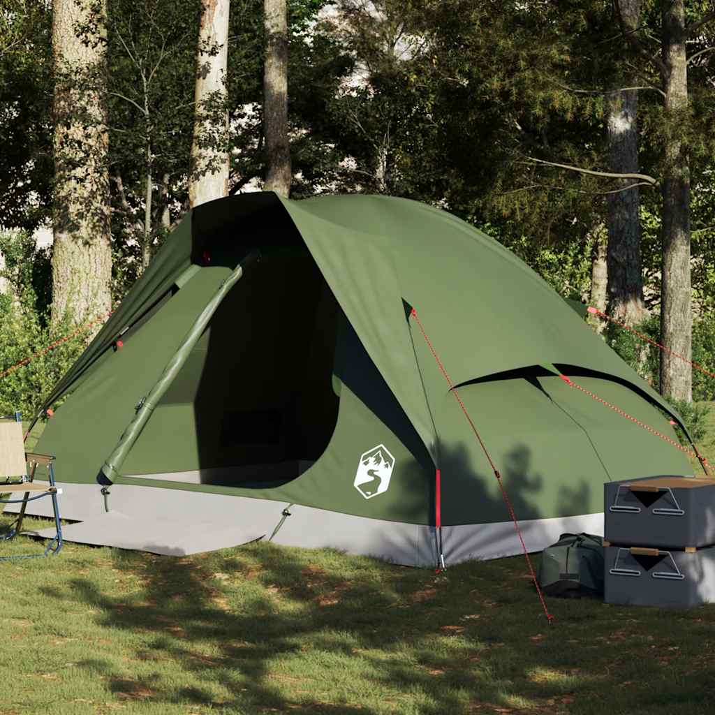 Tenda campismo cúpula p/ 4 pessoas impermeável verde azeitona