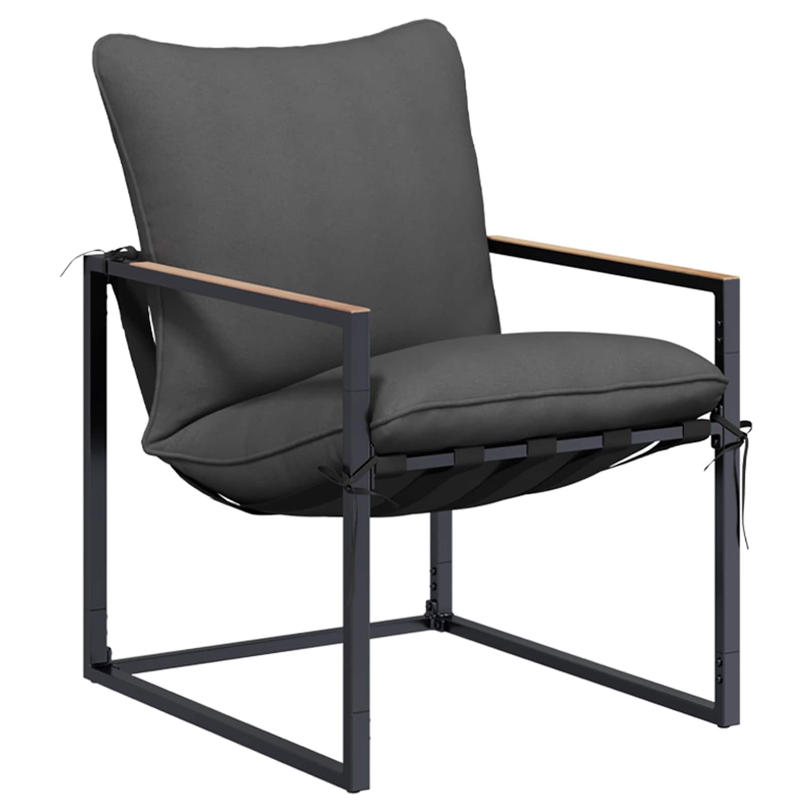 Conjunto de sofá de jardim 3 unid. preto e anthracite aço