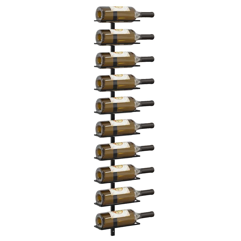 Garrafeiras de parede para 20 garrafas 2 pcs metal preto