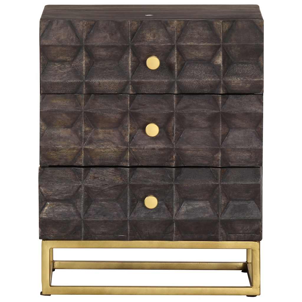 Mesa de cabeceira 40x30x50 cm madeira de mangueira maciça preto
