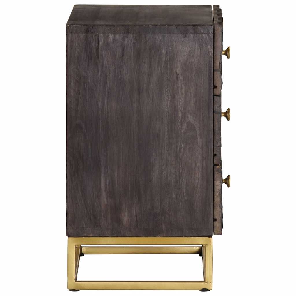 Mesa de cabeceira 40x30x50 cm madeira de mangueira maciça preto