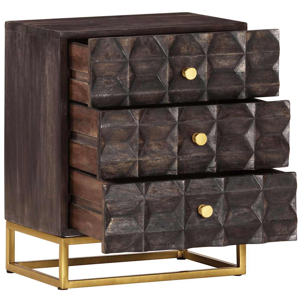 Mesa de cabeceira 40x30x50 cm madeira de mangueira maciça preto