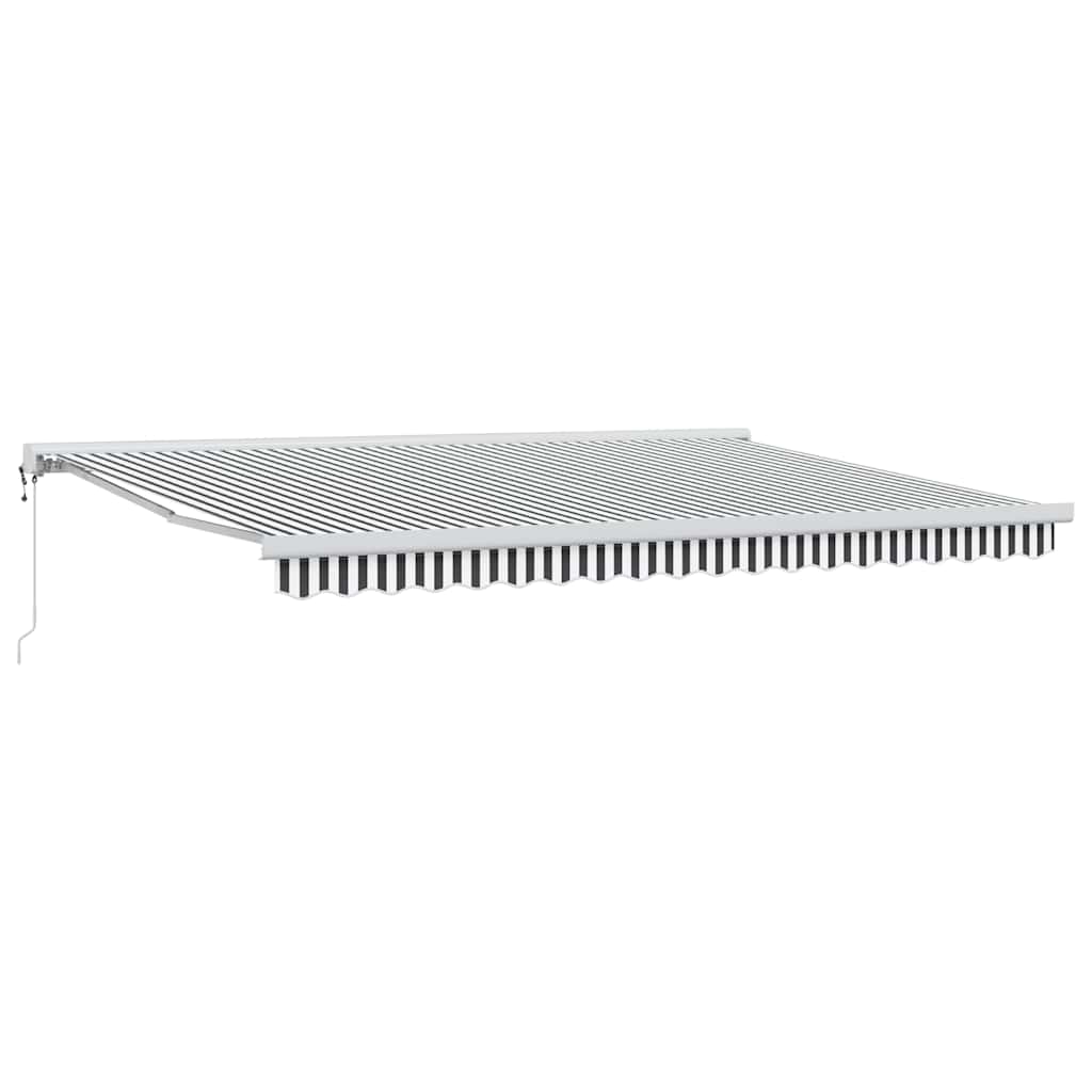Toldo retrátil 4,5x3 m tecido e alumínio antracite e branco