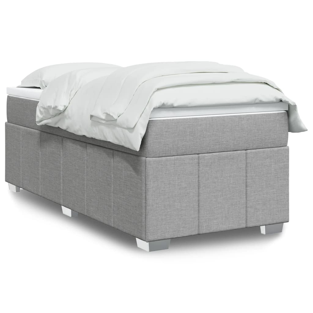 Cama com molas/colchão 80x200 cm tecido cinza-claro