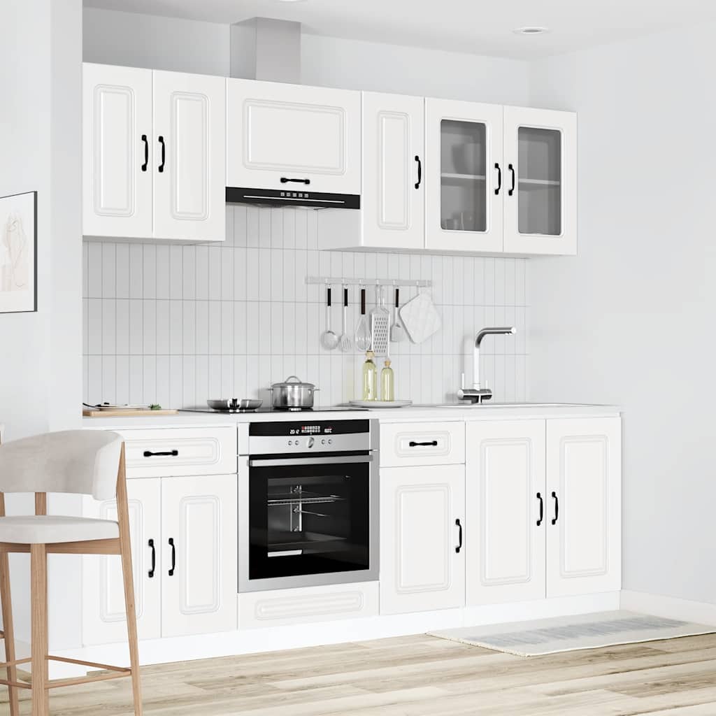 8 Peças armário de cozinha conjunto kalmar branco brilhante