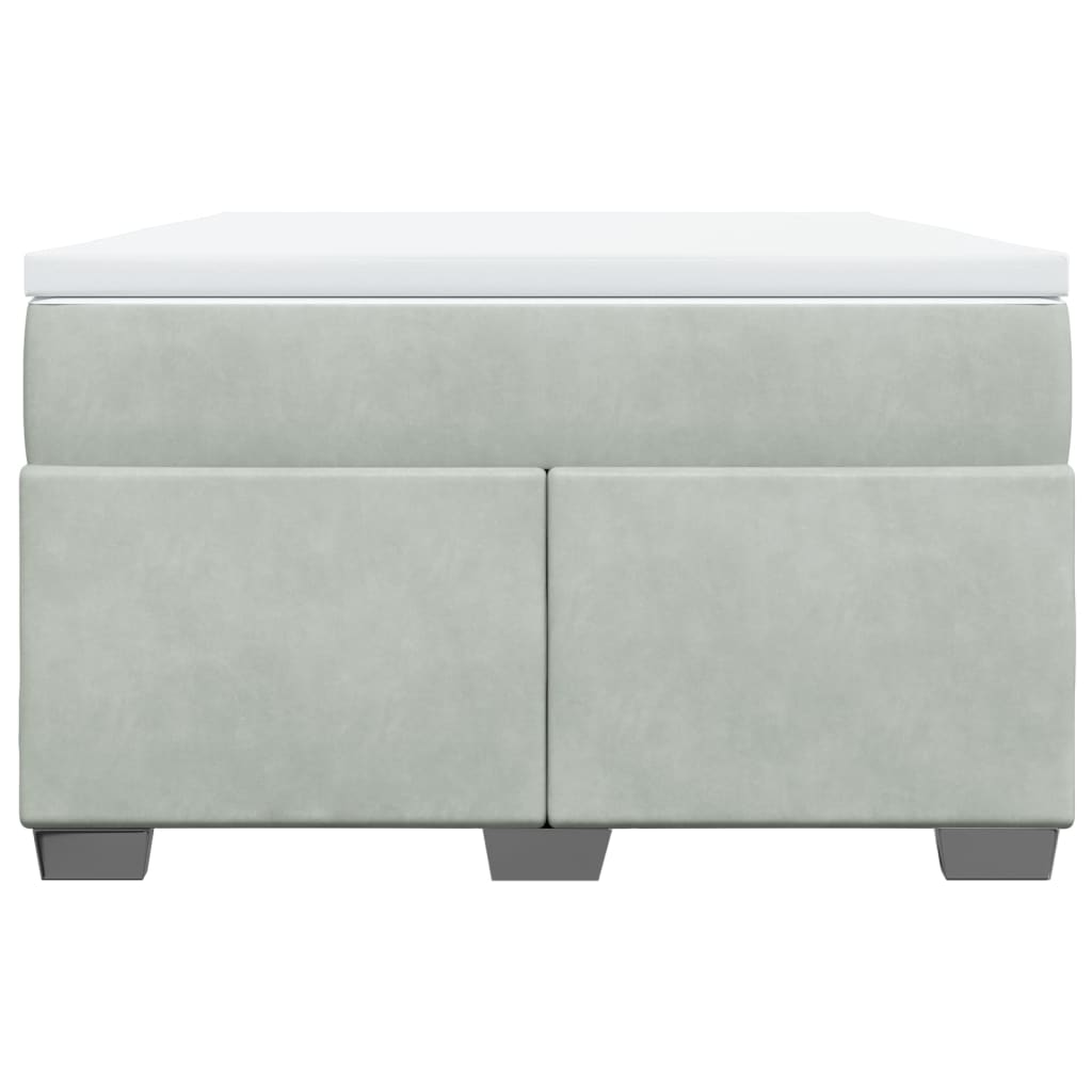 Cama boxspring c/ colchão 120x200 cm veludo cinzento-claro