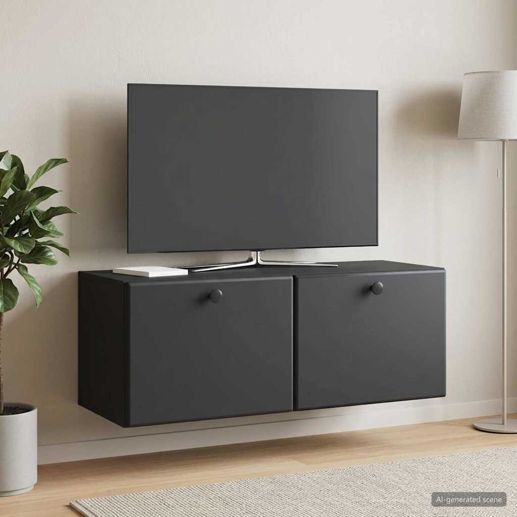 Gabinete de TV de parede 78,5 x 31 x 30 cm preto
