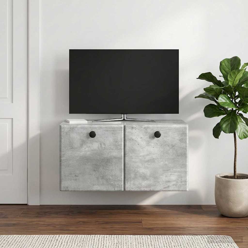 Gabinete de TV de parede 59,5 x 31 x 30 cm cinzento cimento