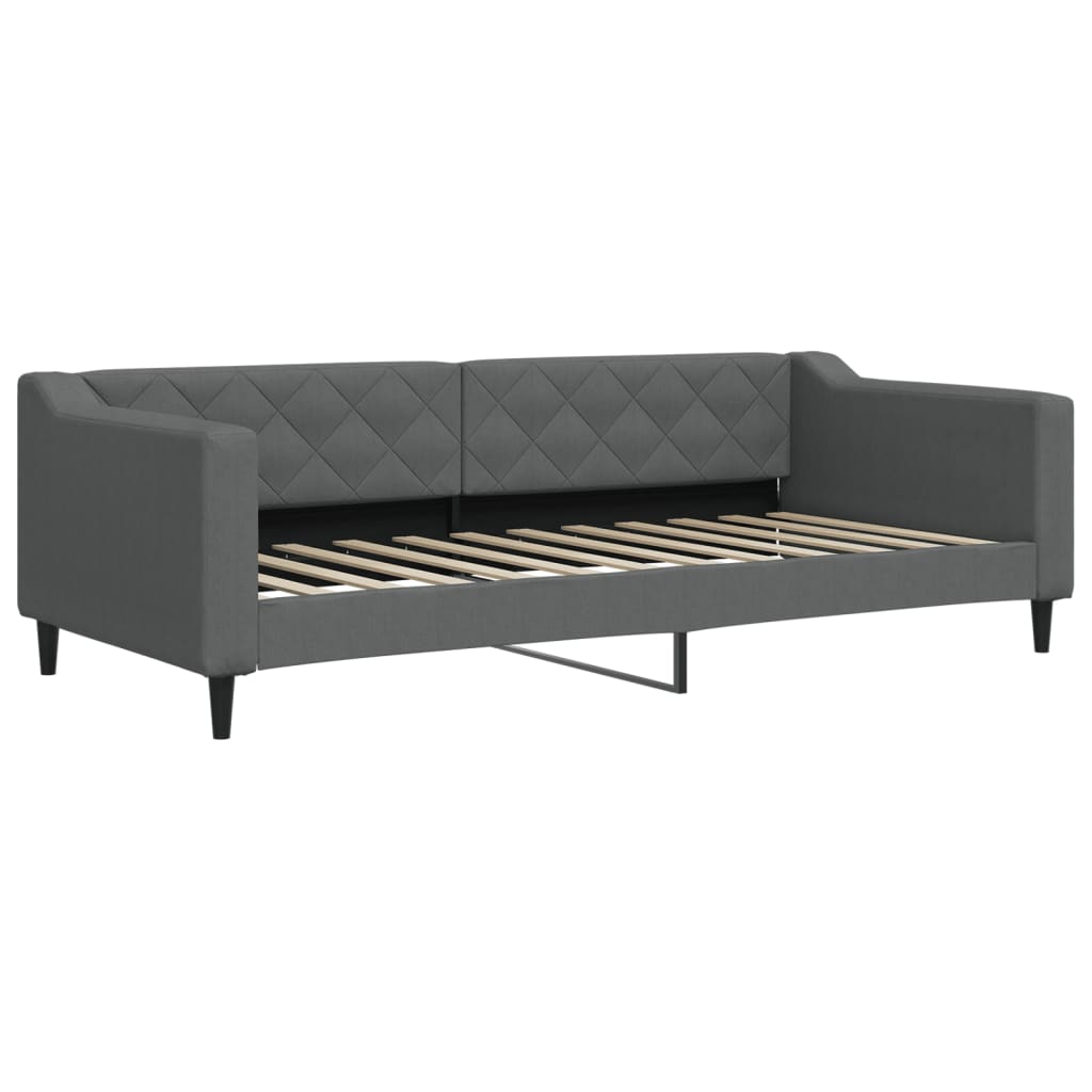 Sofá-cama com gavetão 90x200 cm tecido cinzento-escuro