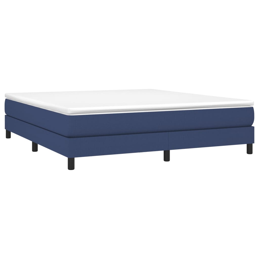 Estrutura de cama com molas 180x200 cm tecido azul