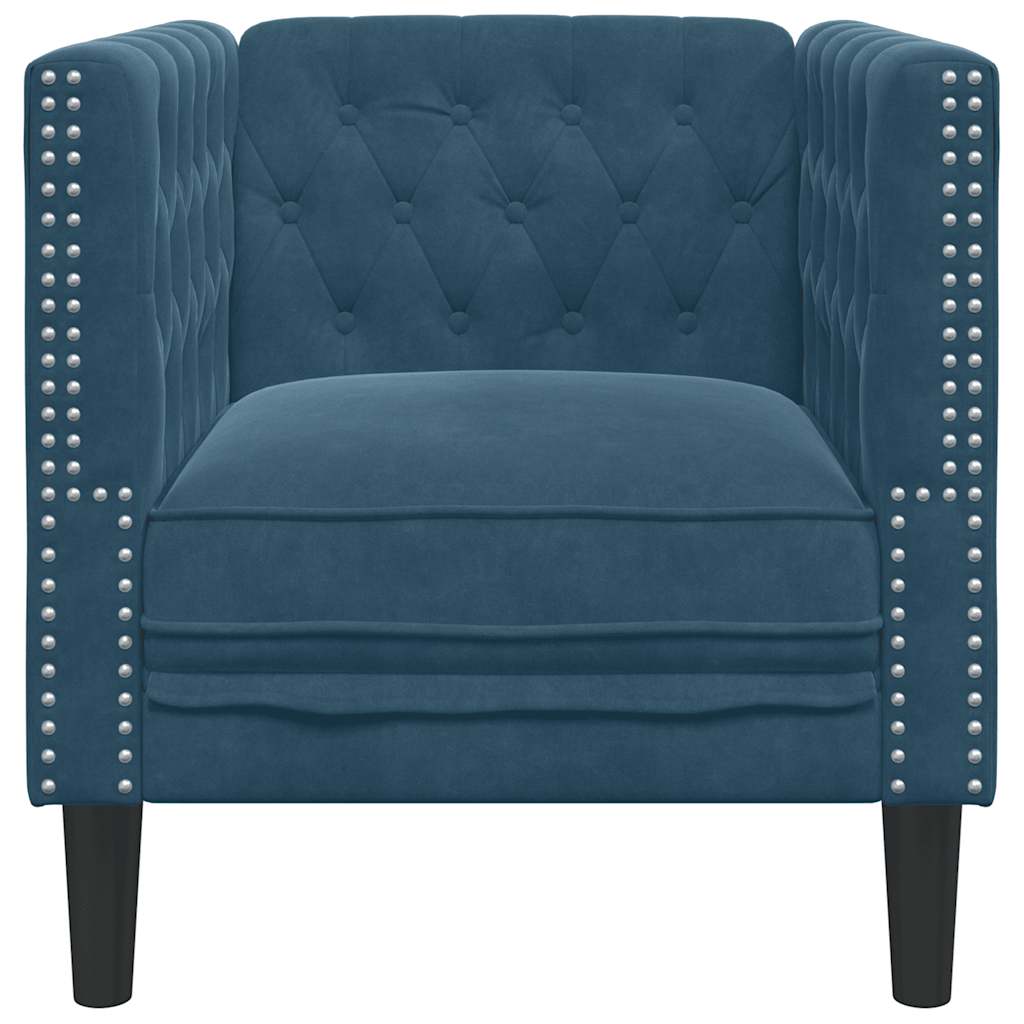 Sofá chesterfield veludo azul