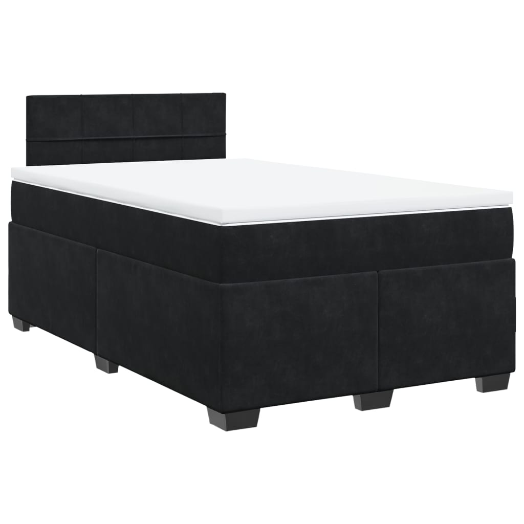 Cama boxspring com colchão 120x200 cm veludo preto