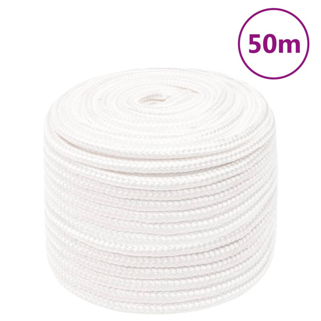 Corda de barco 12 mm 50 m polipropileno branco completo