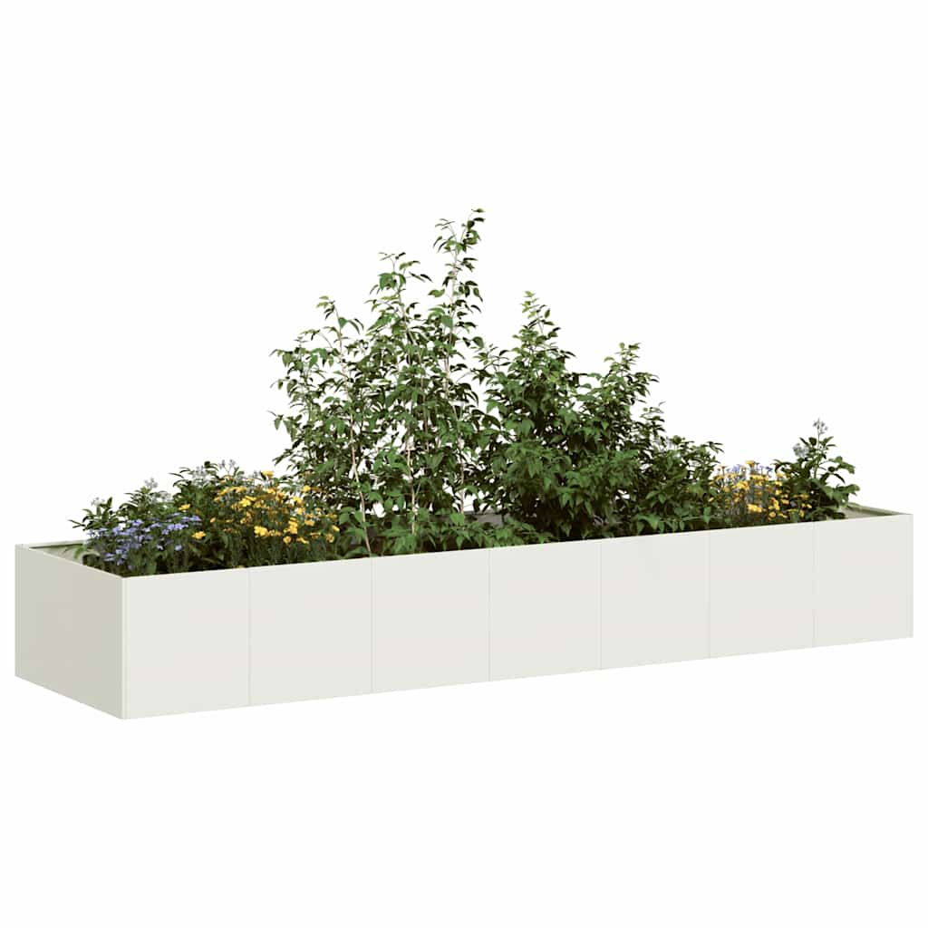 Vaso/floreira 280x80x40 cm aço branco