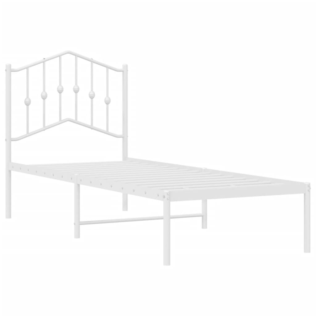 Estrutura de cama sem colchão com cabeceira 75x190 cm branco