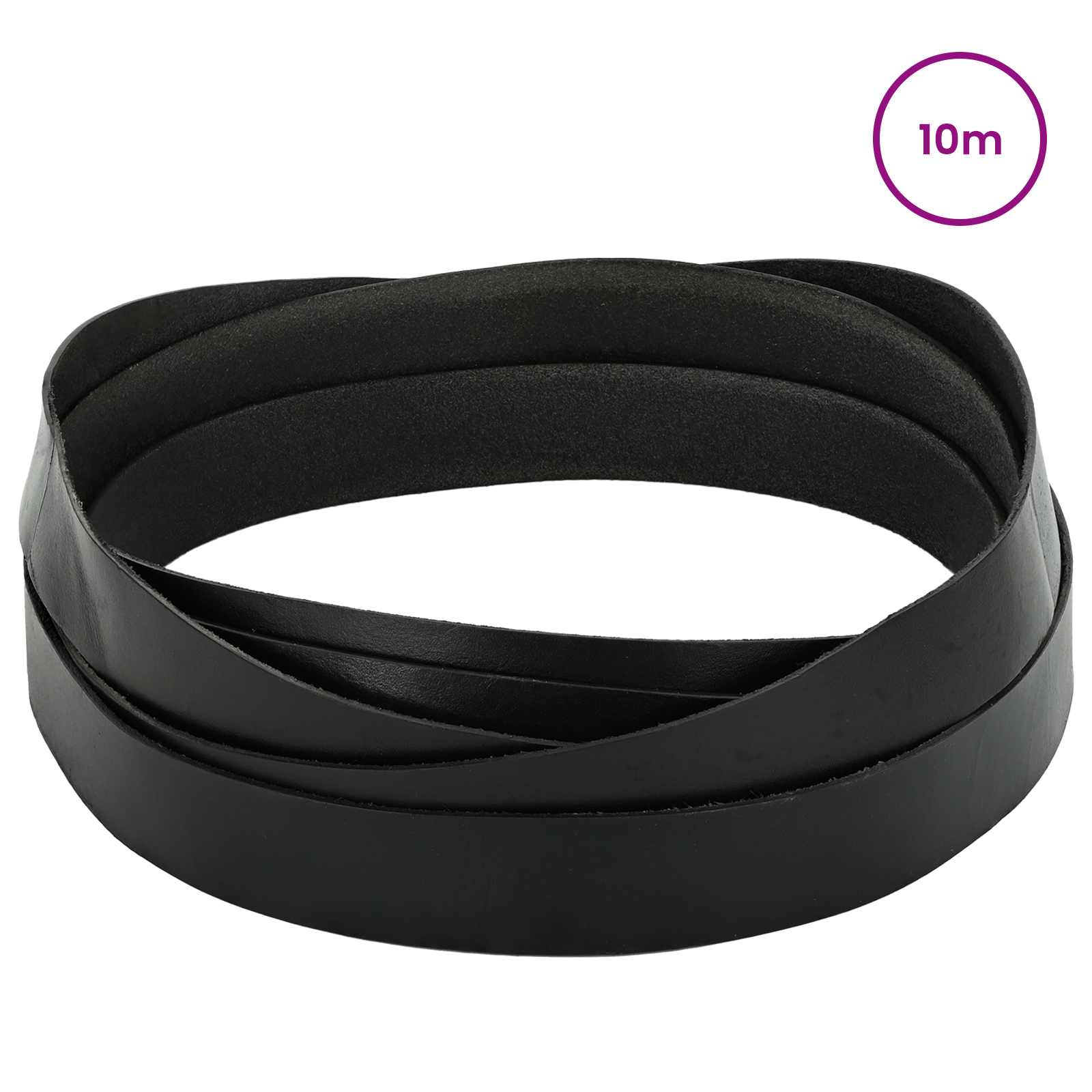 Pulseira de couro preto 1000 x 2,5 cm couro
