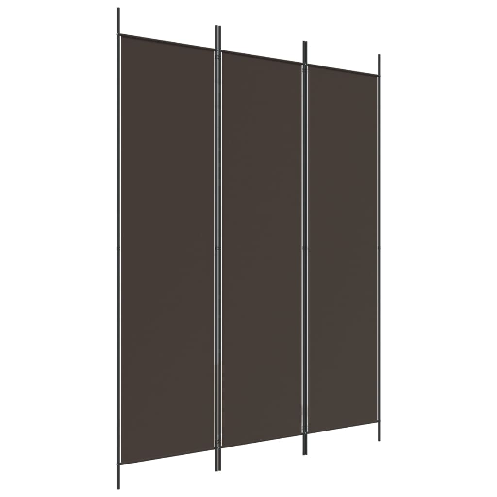 Biombo/divisória com 3 painéis 150x200 cm tecido castanho