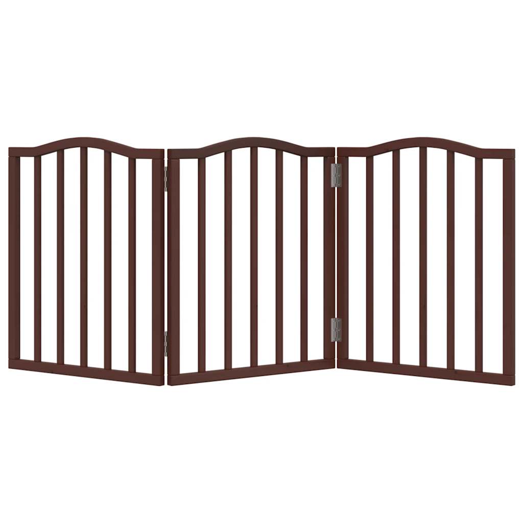 Portão para cães dobrável 3 painéis 150 cm álamo castanho