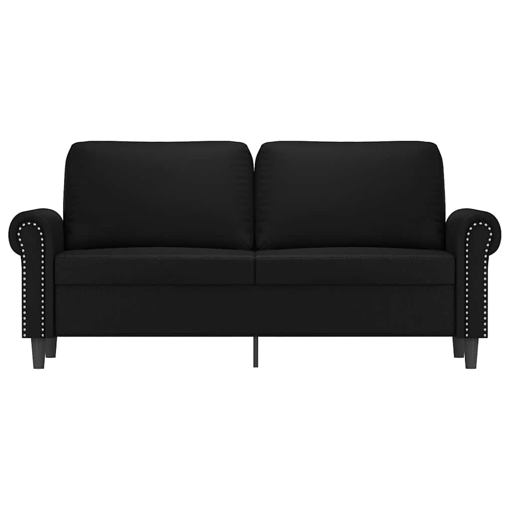 Sofá de 2 lugares 140 cm couro artificial preto