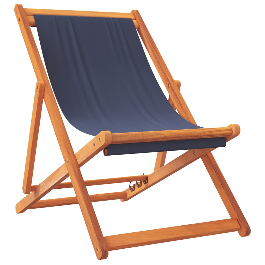 Cadeiras de praia dobráveis 2 pcs tecido azul