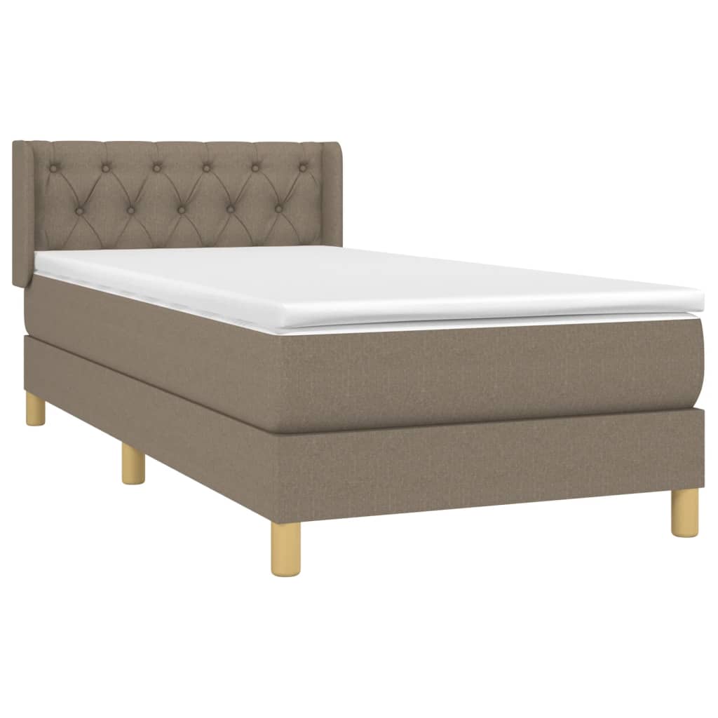 Cama com molas/colchão 80x200 cm tecido castanho-acinzentado