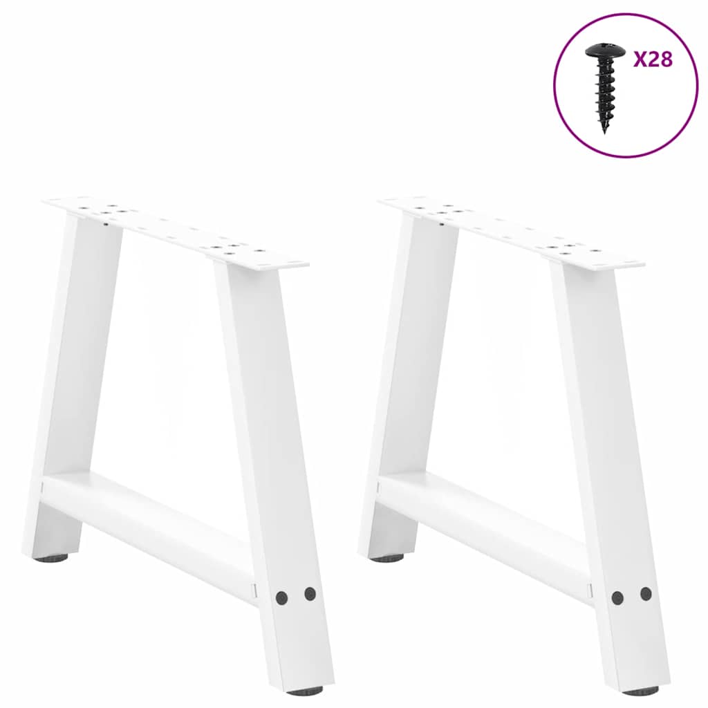 Pés para mesa de centro em formato a, 2 peças, branco, 70x (42-43) cm, aço