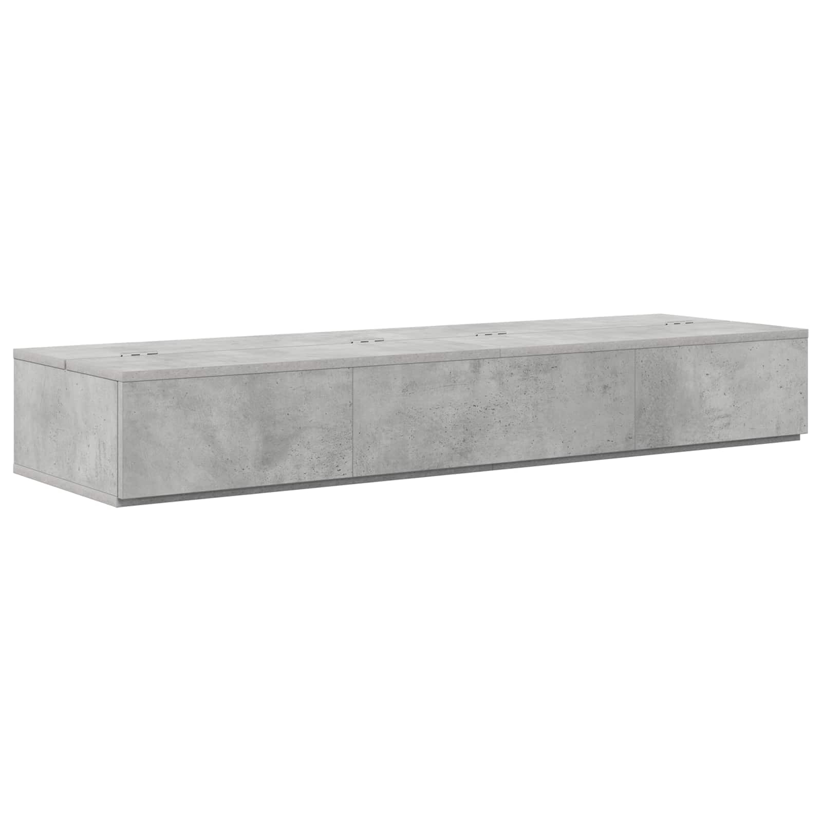 Mesa de estúdio cinzento cimento 110 x 40 x 19,5 cm