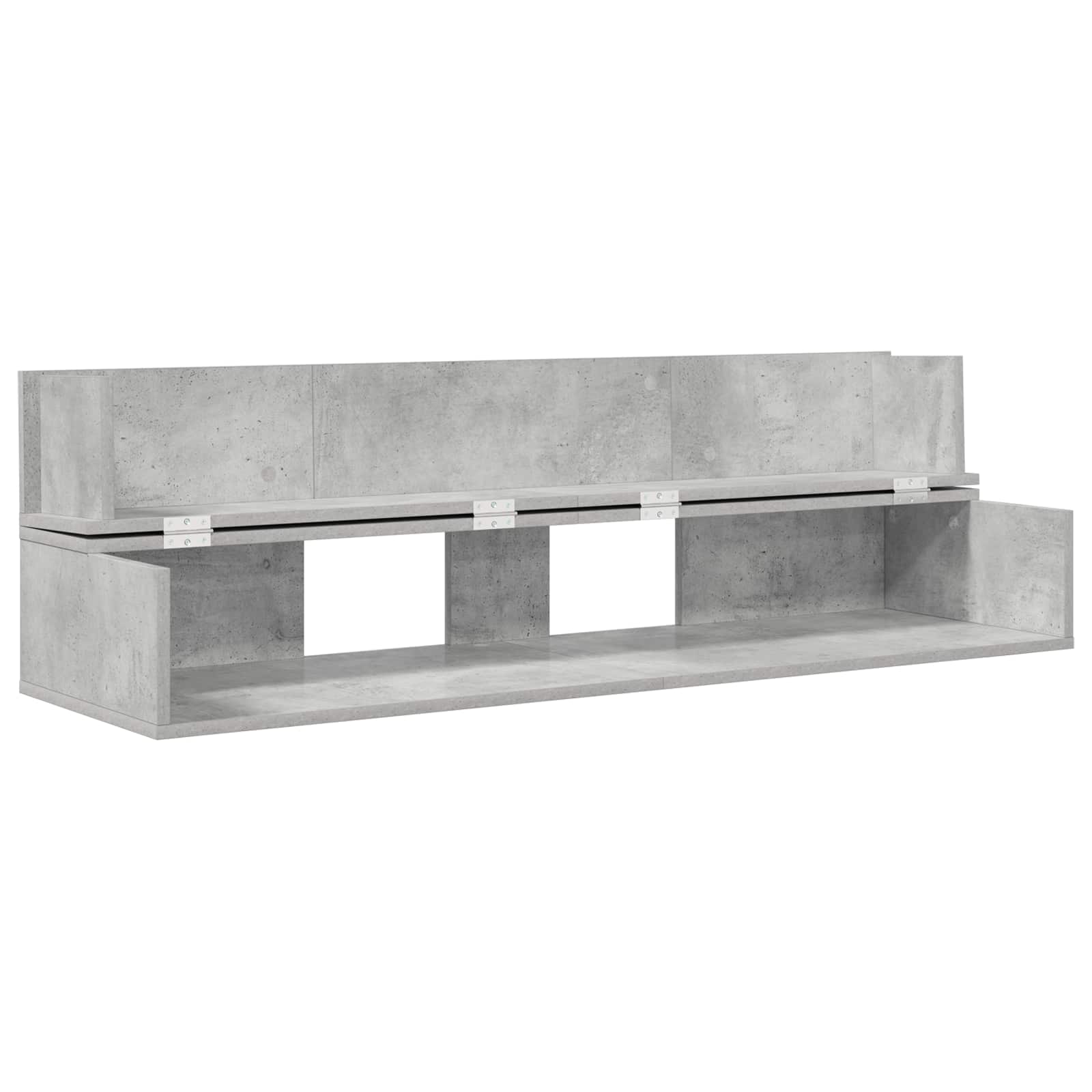 Mesa de estúdio cinzento cimento 110 x 40 x 19,5 cm