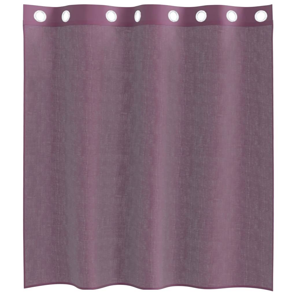 Cortinas de voile com ilhós 2 pcs roxo 140x140 cm