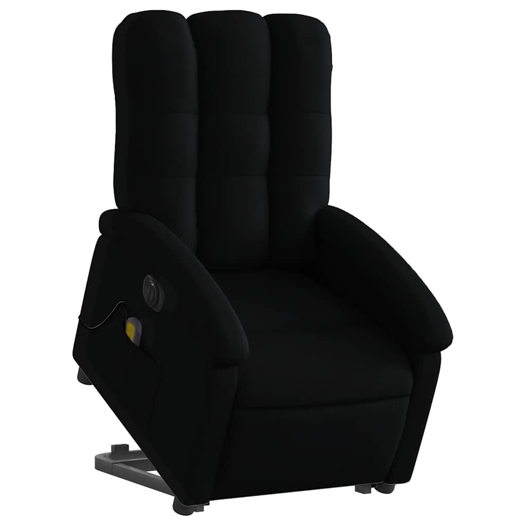 Poltrona elétrica elevatória massagens tecido preto