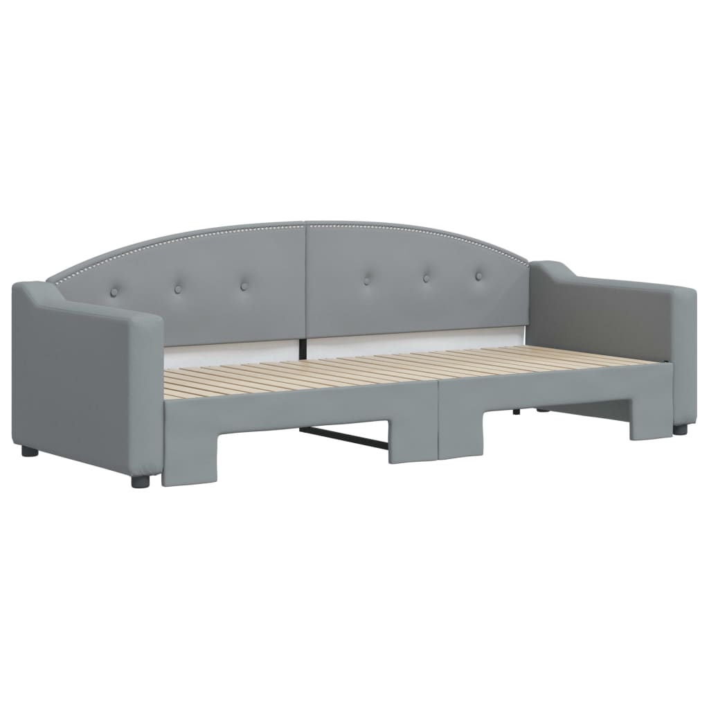 Sofá-cama com gavetão 80x200 cm tecido cinzento-claro