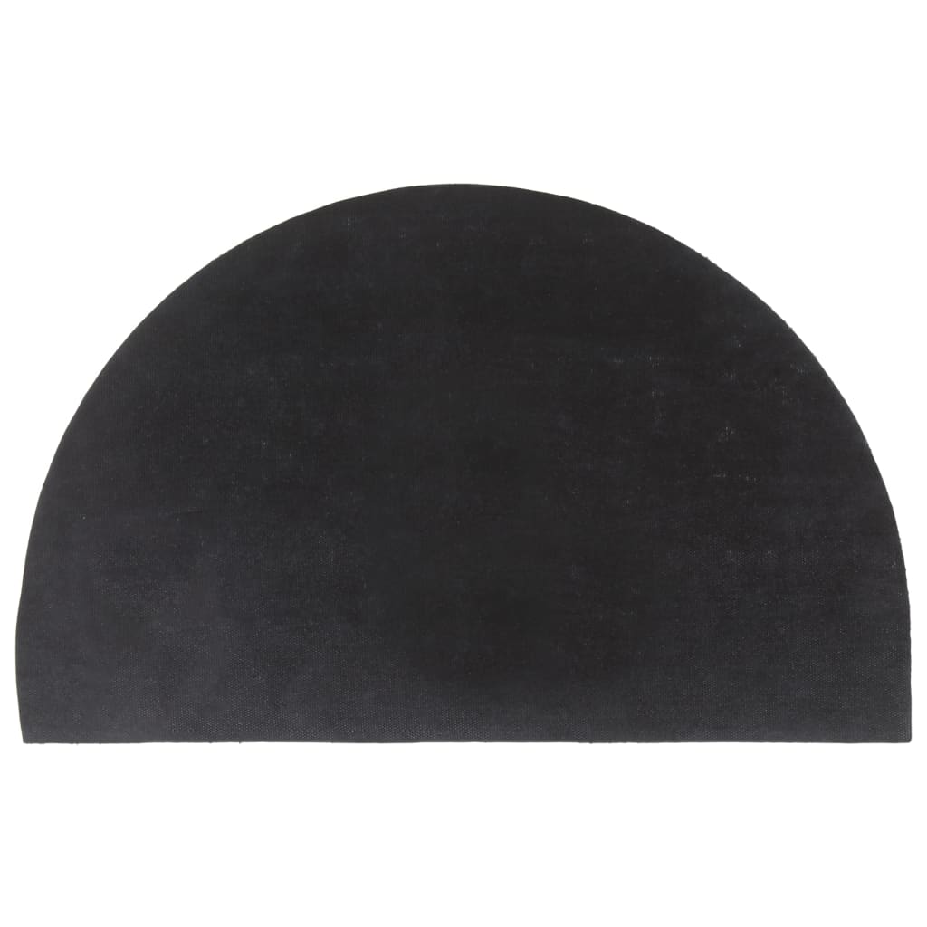 Tapete porta semicircular 50x80 cm fibra coco tufada cinzento