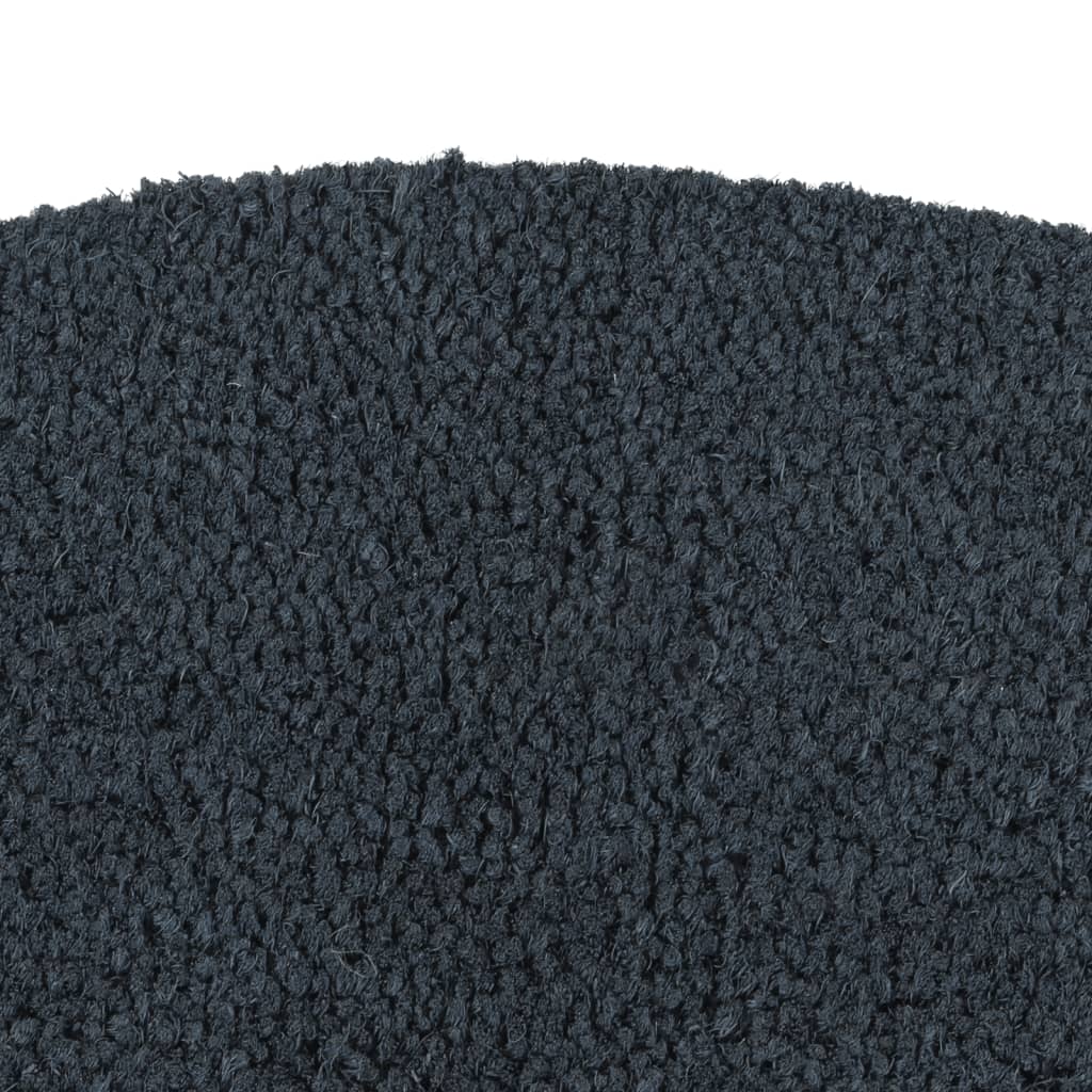 Tapete porta semicircular 50x80 cm fibra coco tufada cinzento