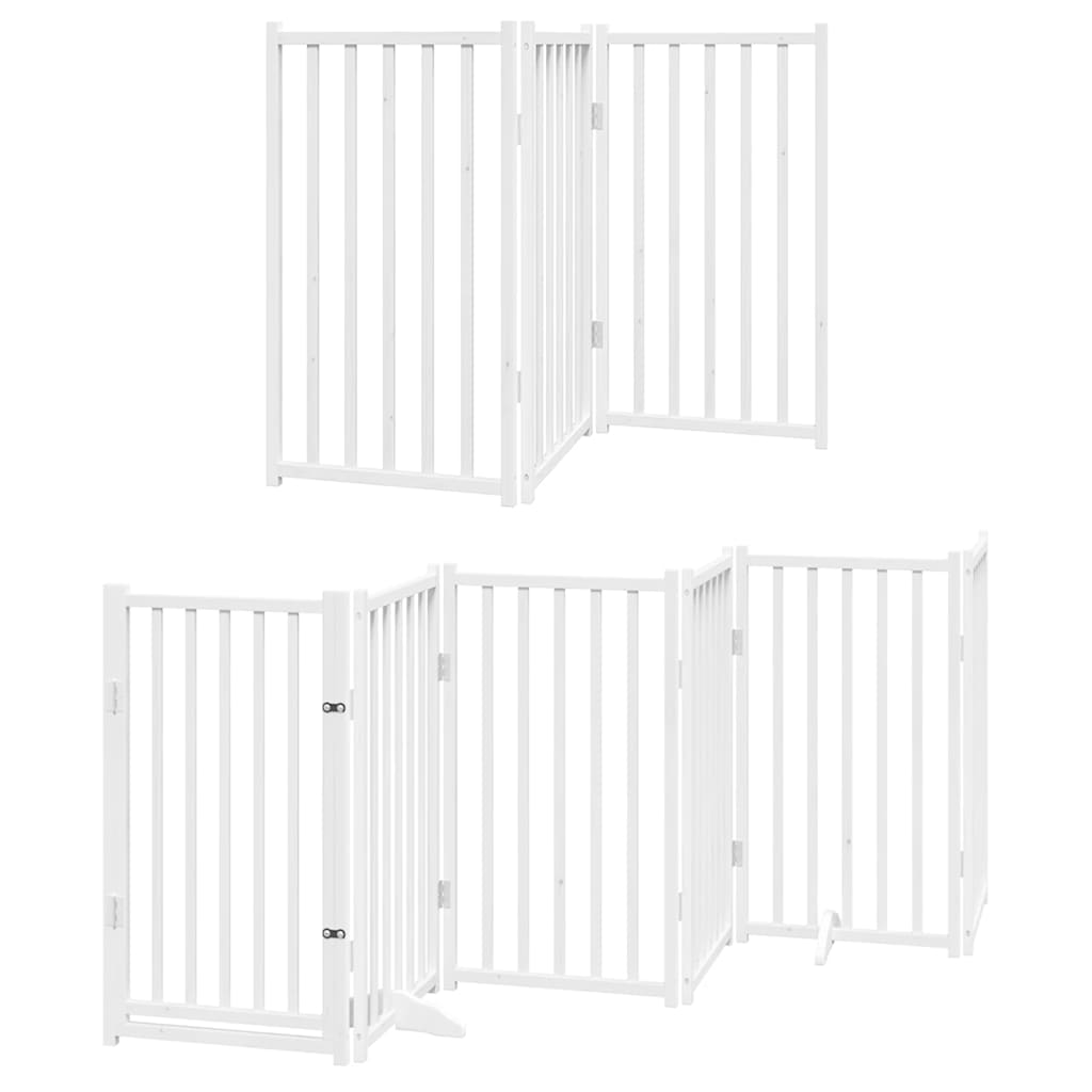 Portão p/ cães com porta dobrável 12 painéis 600cm álamo branco